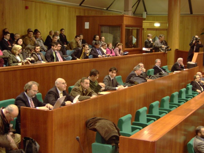 Il settore stampa durante la 16 Seduta del Consiglio regionale